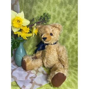 VTG Hermann Blond Mohair Teddy Bear 16" LTD ED Octoberfest 1995 Tag & Button